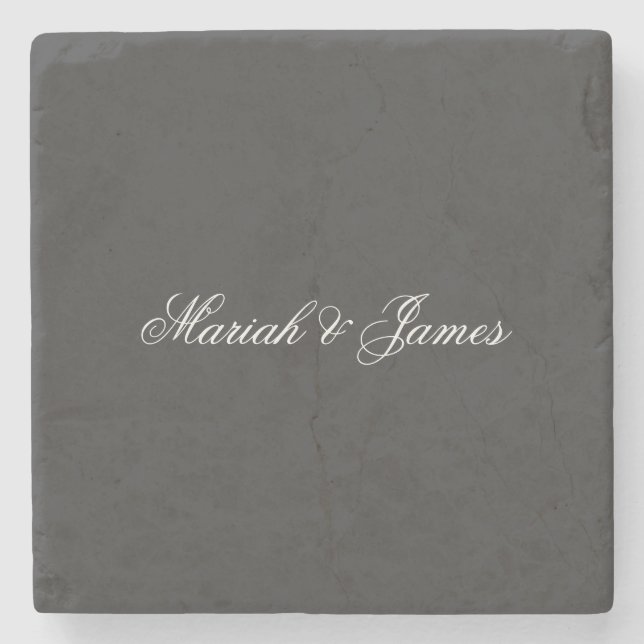 Plain Elegant Minimalist Modern Stone Coaster (Front)