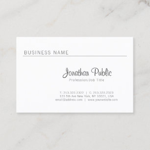Plain Elegant Minimalistic Sleek Professional Luxe Business Card