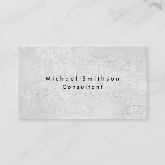 Plain Elegant Modern Grey Wall Texture Business Card (Front)