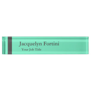 Plain Elegant Modern Minimalist Blue Nameplate