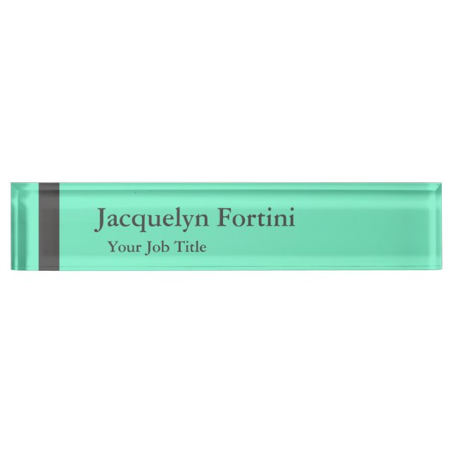 Plain Elegant Modern Minimalist Blue Nameplate (Front)
