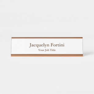 Plain Elegant Modern Minimalist Chic Desk Name Plate