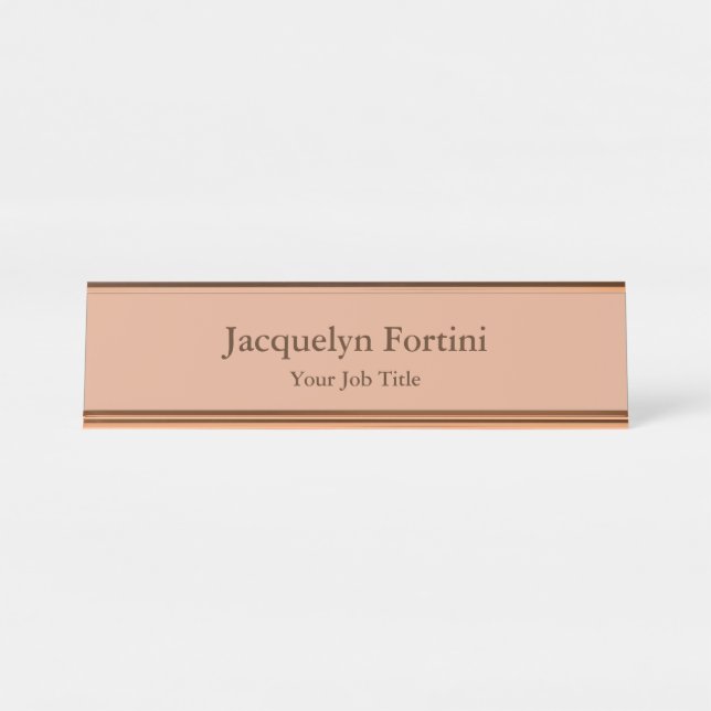 Plain Elegant Modern Minimalist Chic Desk Name Plate (Front)