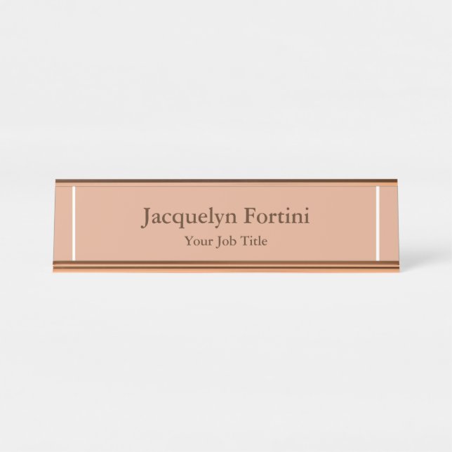 Plain Elegant Modern Minimalist Chic Desk Name Plate (Front)