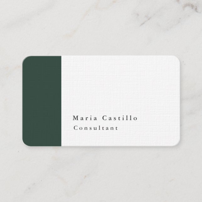 Plain Elegant Modern Minimalist Design Business Card (Front)