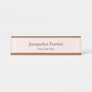 Plain Elegant Modern Minimalist Desk Name Plate