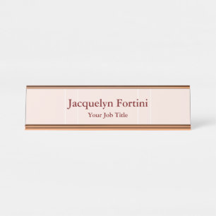 Plain Elegant Modern Minimalist Desk Name Plate