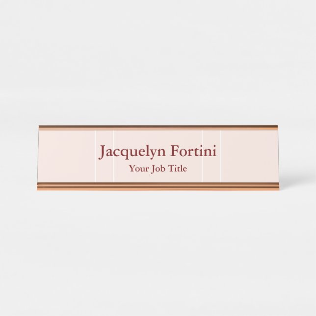 Plain Elegant Modern Minimalist Desk Name Plate (Front)