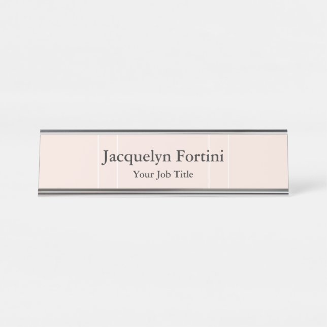 Plain Elegant Modern Minimalist Desk Name Plate (Front)