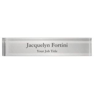 Plain Elegant Modern Minimalist Grey Nameplate
