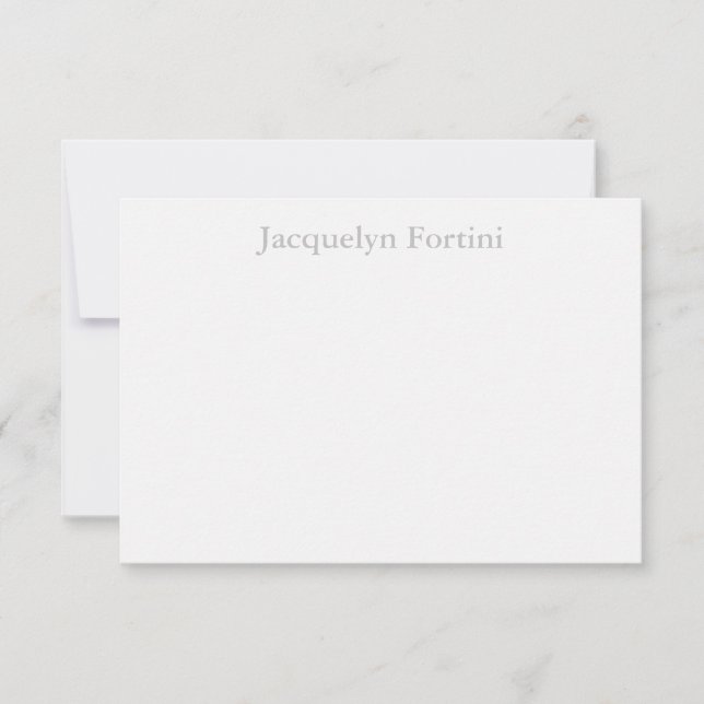 Plain Elegant Modern Minimalist Thank You Card (Front)