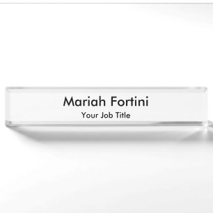 Plain Elegant Modern Minimalist Your Name Nameplate