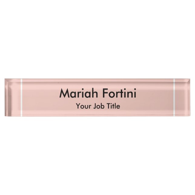 Plain Elegant Modern Minimalist Your Name Title Nameplate (Front)