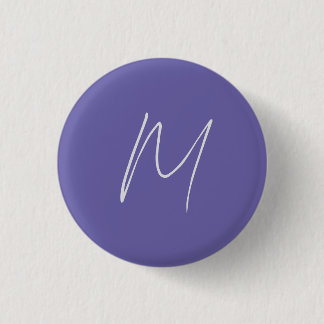 Plain Elegant Modern Own Name Monogram 3 Cm Round Badge