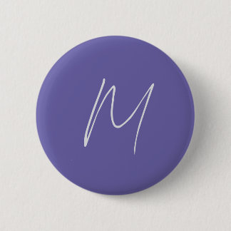 Plain Elegant Modern Own Name Monogram 6 Cm Round Badge