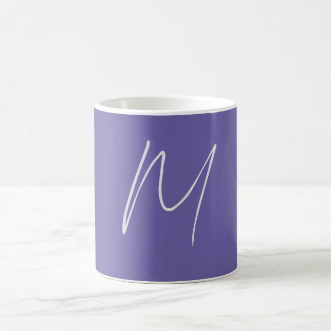 Plain Elegant Modern Own Name Monogram Coffee Mug (Center)