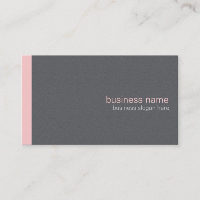 Plain Elegant Modern Simple Light Pink Stripe Business Card (Front)