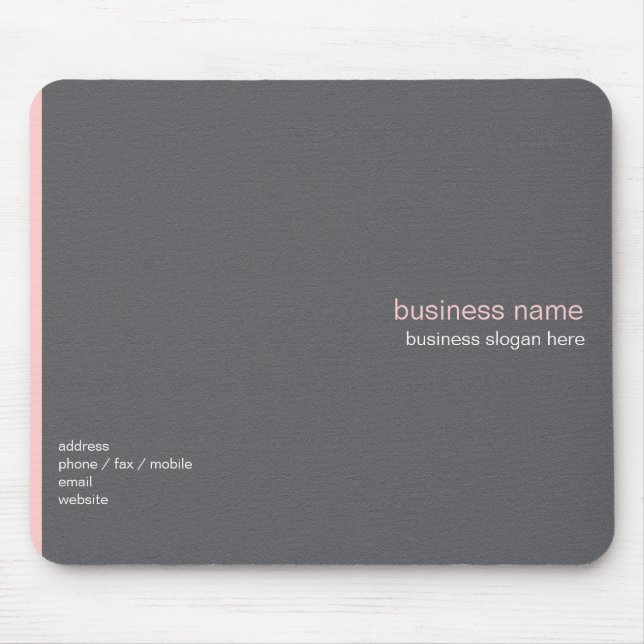 Plain Elegant Modern Simple Light Pink Stripe Mouse Mat (Front)
