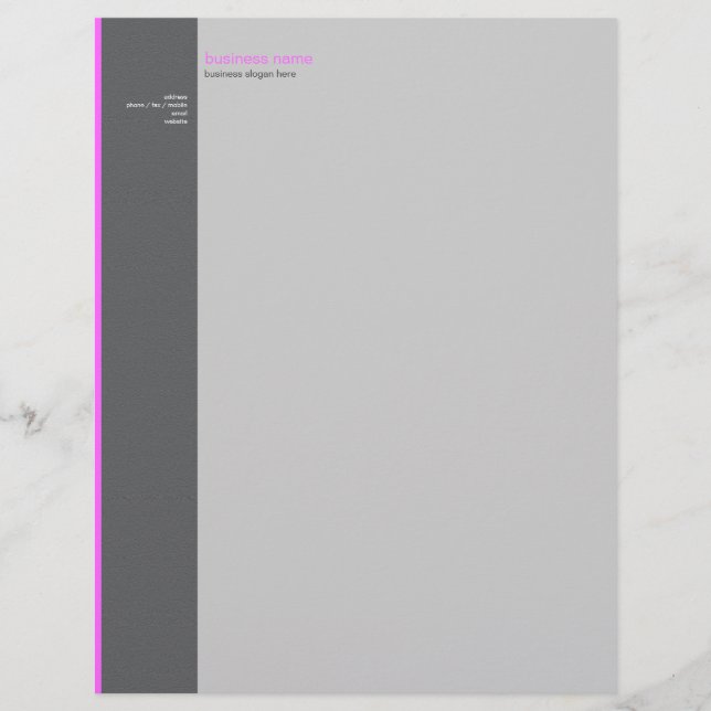 Plain Elegant Modern Simple Pink Stripe Customised Letterhead (Front)