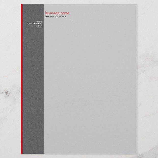 Plain Elegant Modern Simple Red Stripe Customized Letterhead (Front)