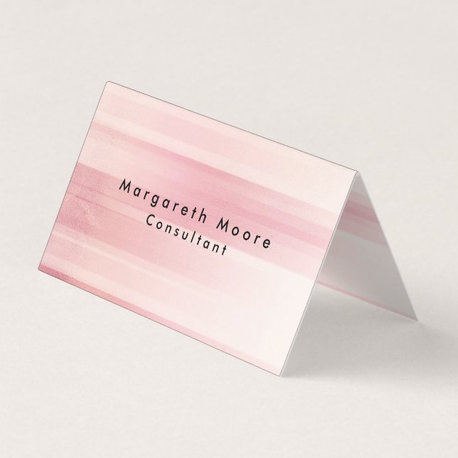 Plain Elegant Pink Background Professional Business Card (Front)