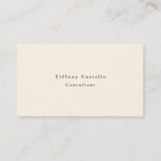 Plain Elegant Signature Cream Minimalist Modern Business Card