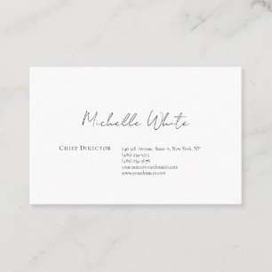  Plain Elegant White Professional Modern Business Card