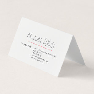  Plain Elegant White Professional Modern Business Card