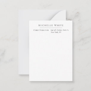  Plain Elegant White Professional Modern Card