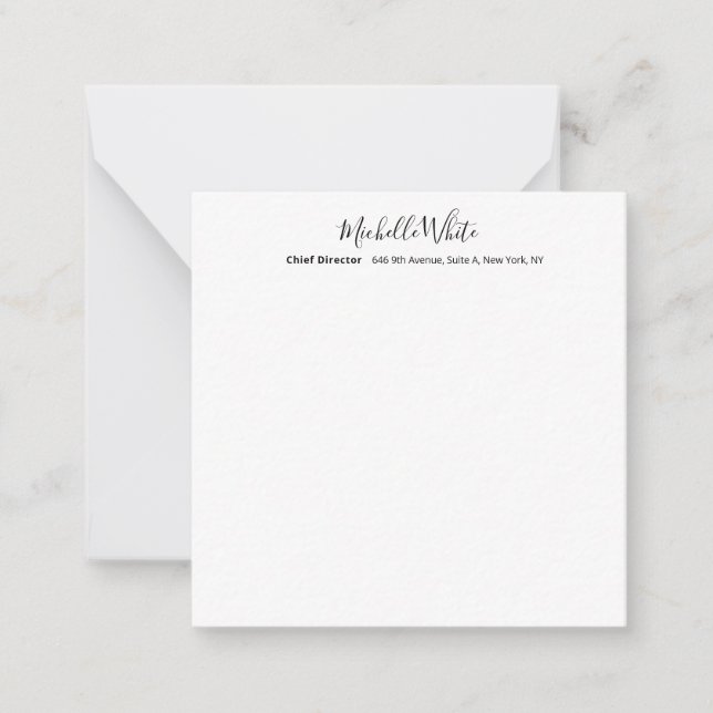  Plain Elegant White Professional Modern Card (Front)