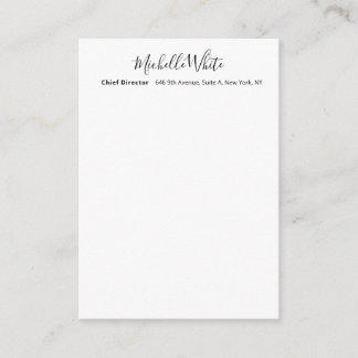 Plain Elegant White Professional Modern Enclosure Card
