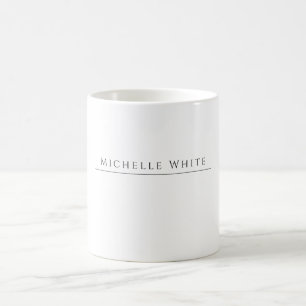  Plain Elegant White Professional Modern Own Name Coffee Mug