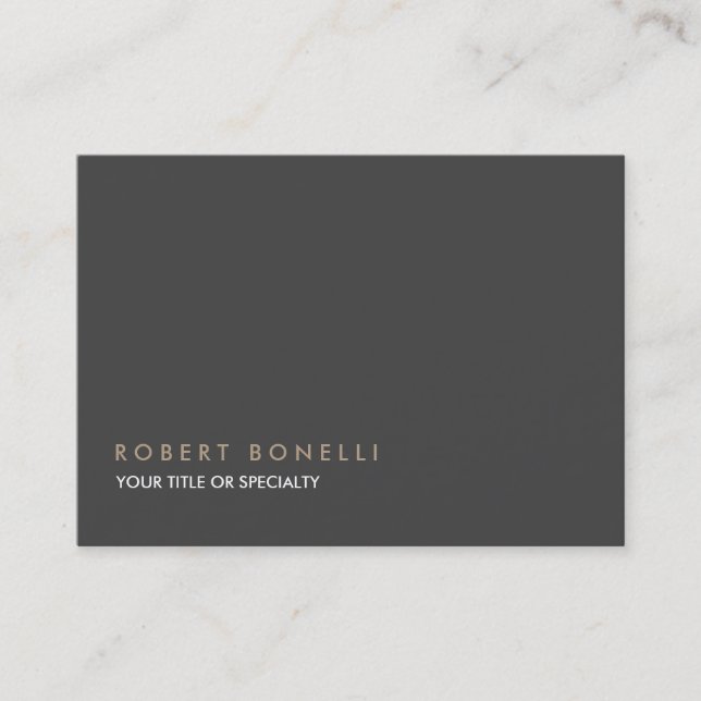 Plain Exclusive Grey Large Business Card (Front)