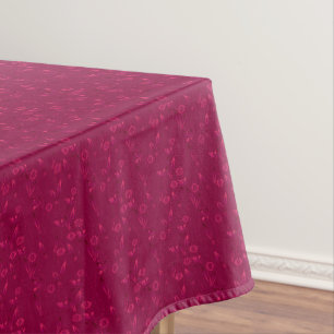 Plain floral pattern retro red tablecloth