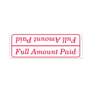 Plain "Full Amount Paid" Rubber Stamp