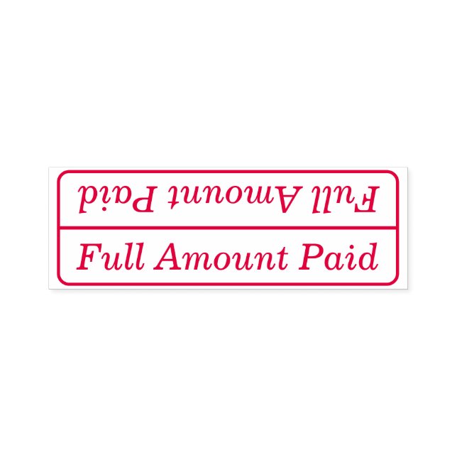 Plain "Full Amount Paid" Rubber Stamp (Design)