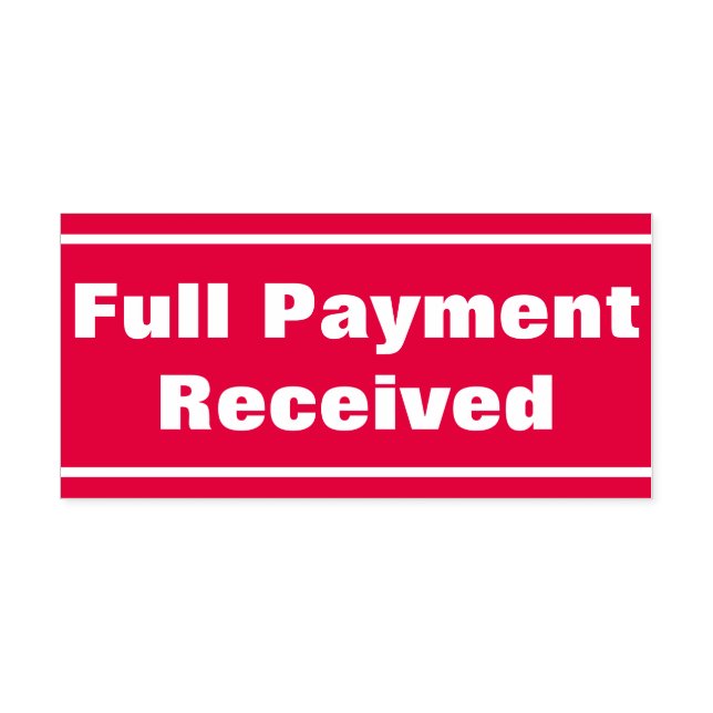 Plain "Full Payment Received" Rubber Stamp (Design)