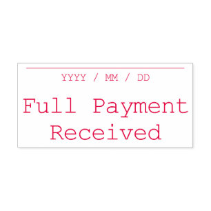 Plain "Full Payment Received" Rubber Stamp