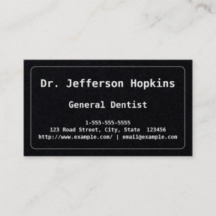 Plain General Dentist Business Card
