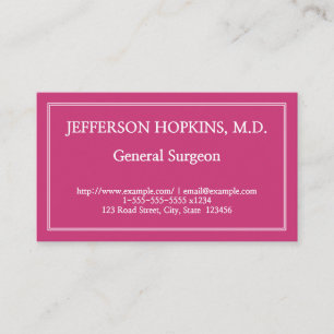 Plain General Surgeon Business Card