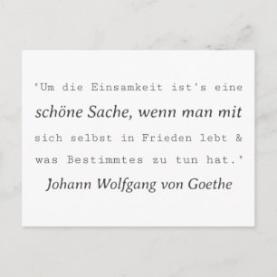 Plain Goethe quote loneliness Postcard