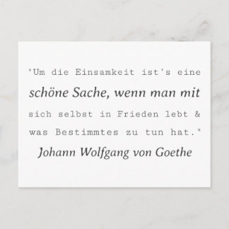Plain Goethe quote loneliness Postcard