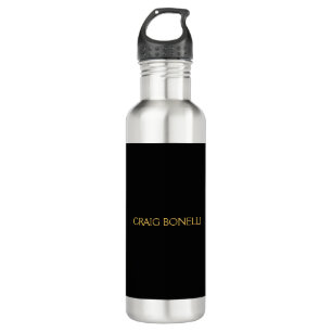 Plain Gold Black Colours Modern Minimalist 710 Ml Water Bottle