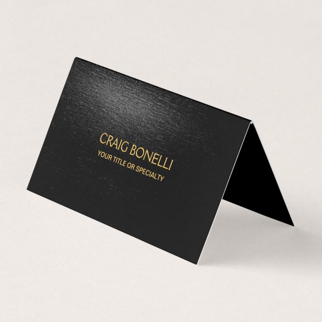 Plain Gold Black Grey Colours Modern Business Card (Front)