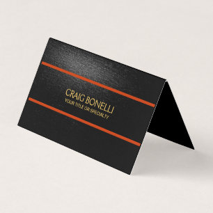 Plain Gold Black Grey Orange Colours Modern Business Card