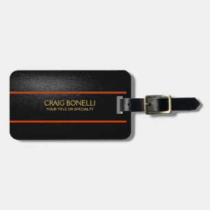 Plain Gold Black Grey Orange Colours Modern Luggage Tag