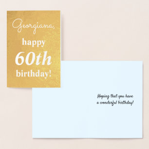 Plain Gold Foil 60th Birthday Greeting Card