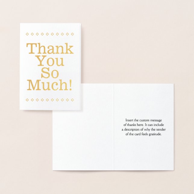 Plain Gold Foil "Thank You So Much!" Card (Display)