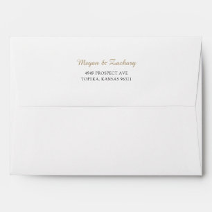 Plain Gold Script 5 x 7 Return Address Wedding Envelope