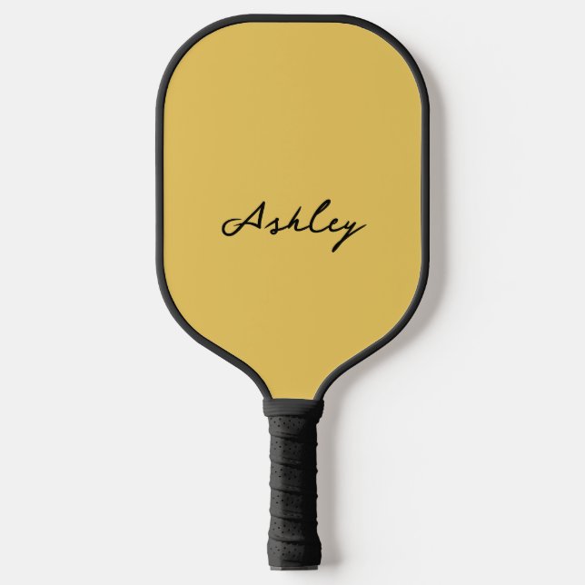 Plain gold script personalised pickleball paddle (Front)